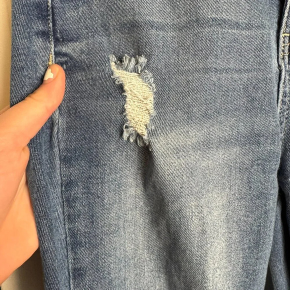 Judy Blue skinny fit distressed jeans fray hem medium wash size 3/26 Q14 - Picture 3 of 8